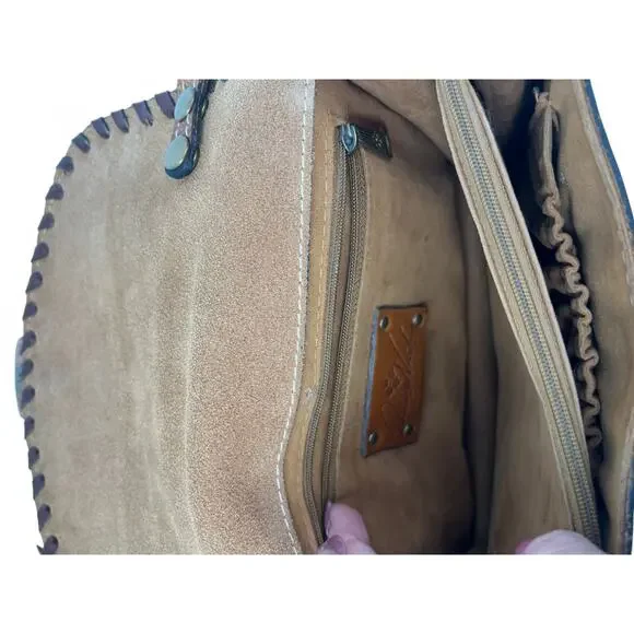 The Patricia Nash Lanza Crossbody Bag Tooling embossed leather Purse - Picture 8 of 8